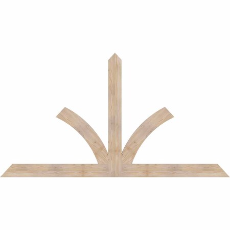 Ekena Millwork Richland Smooth Timber Gable Bracket, Douglas Fir, 96"W x 52"H x 1 1/2"D x 5 1/2"F, 13/12 Pitch GBW096X52X0206RIC00SDF